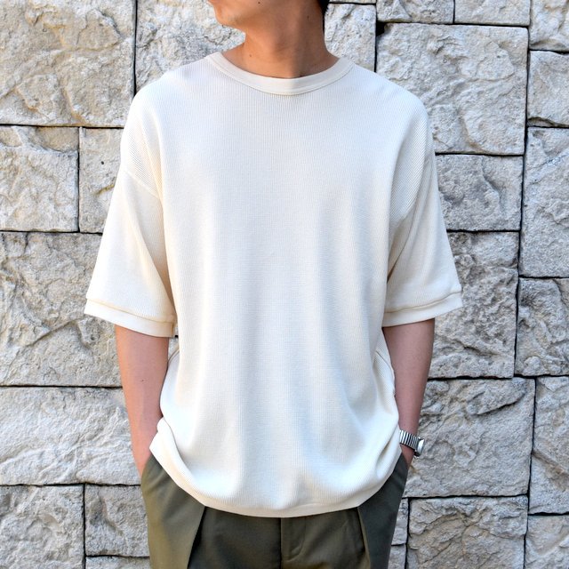 MARKAWARE(マーカウェア)/ WAFFLE ONE SIDE RAGLAN S/S -RAW WHITE