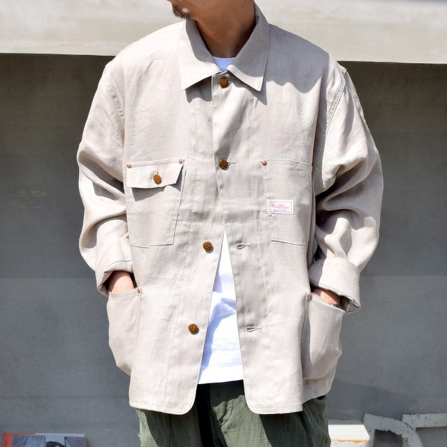 YOUNG & OLSEN(OAhIZ)/ LINEN TWILL WORK JACKET -NATURAL- #YO2101-JK001(1)