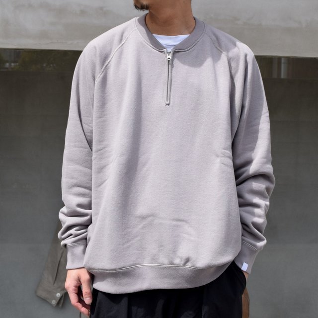 Graphpaper x LOOPWHEELER グラフペーパー ループウィラー 21SS 別注 日本製 Half-Zip Sweat オーバーサイズ ハーフジップスウェット GU211-70176 1 ASH トレーナー プルオーバー GP トップス【新古品】【Graphpaper × LOOPWHEELER】