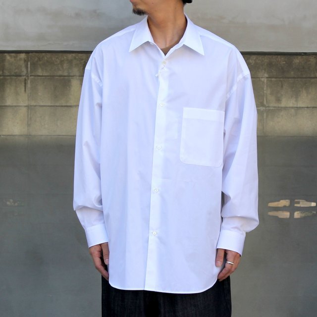 Graphpaper (グラフペーパー)/ THOMAS MASON for GP Oversized Regular Collar Shirt  -WHITE- #GM212-50227／acoustics Men's