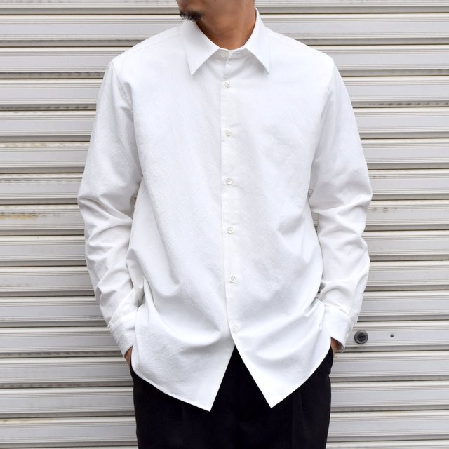 山内 (やまうち)/ 有松塩縮加工コットンリネンシャツ -WHITE- #YC41 