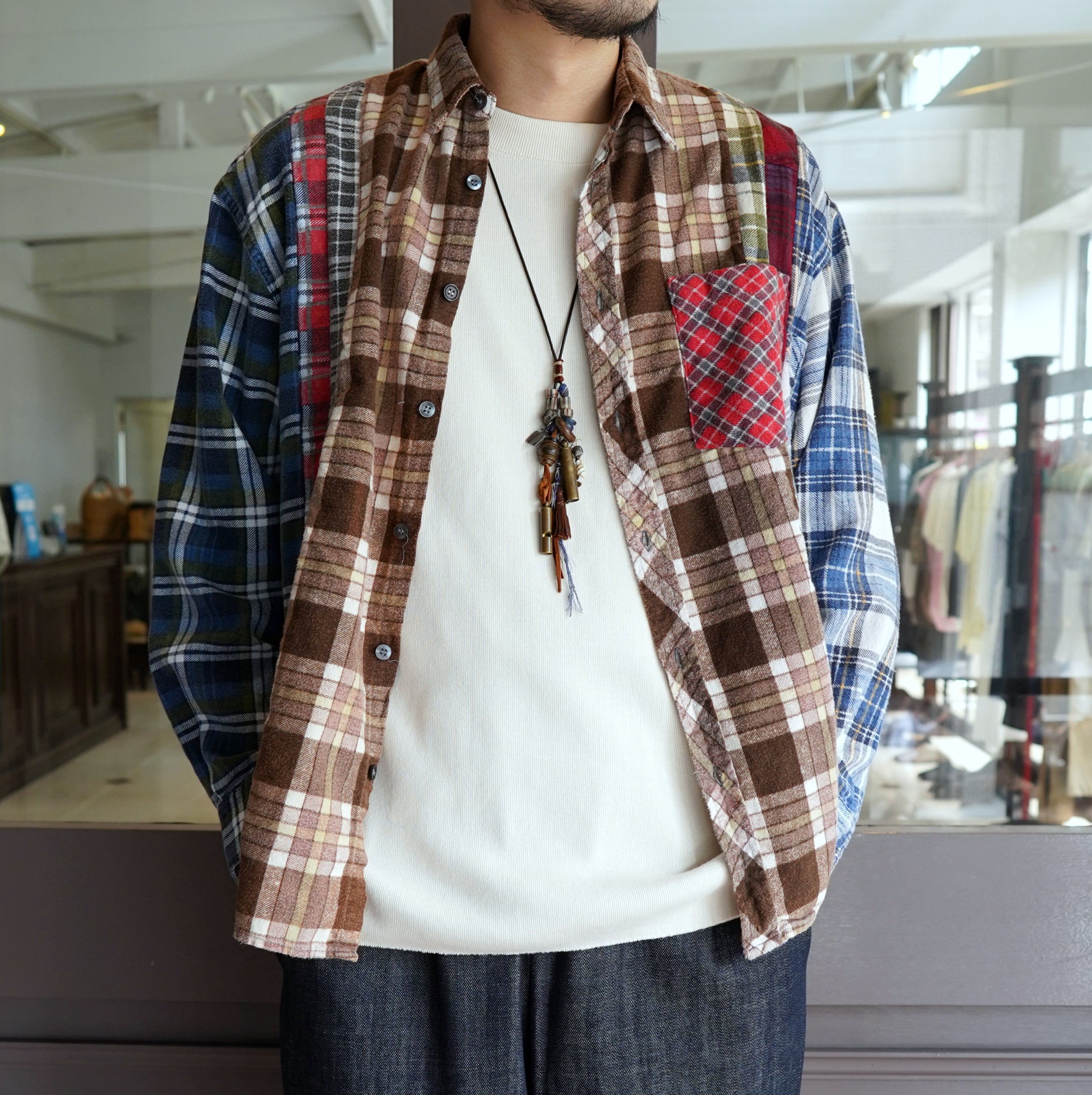 【40% off sale】 Rebuild by Needles(リビルドバイニードルス)/ flannel check shirts -ASSORT(A)- #JO286(1)