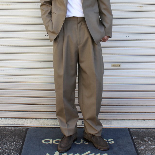 AURALEE BLUEFACED WOOL WIDE SLACKS