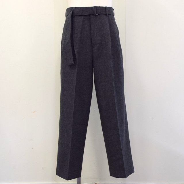 stein(V^C)/ BELTED WIDE STRAIGHT TROUSERS -CHARCOAL- #ST283(1)
