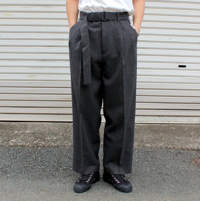 stein(シュタイン)/ BELTED WIDE STRAIGHT TROUSERS -CHARCOAL- #ST283(1)