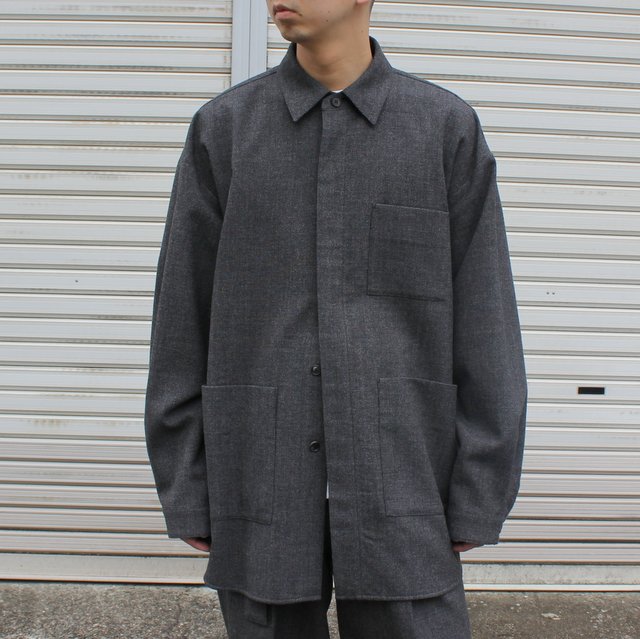 stein(V^C)/ OVERSIZED SQUARE POCKET SHIRT -CHARCOAL- #ST282(1)