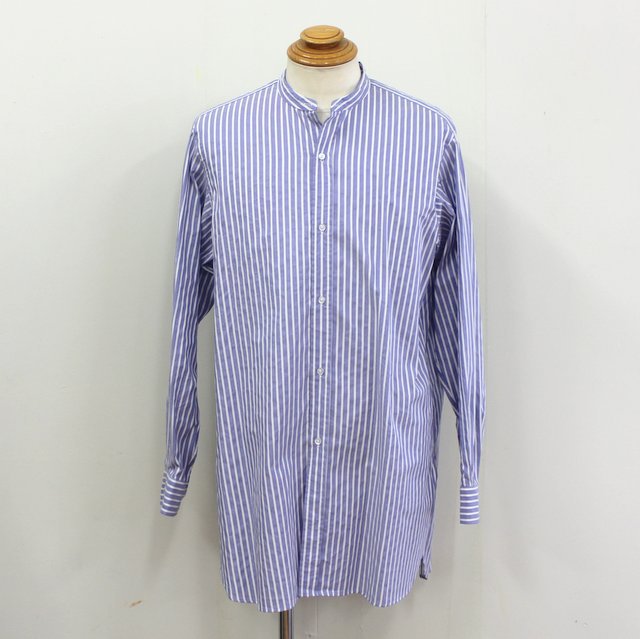 HEUGN (ユーゲン)/ ROB''Band Collar Shirt -BLUE ST.- #SHIRT034／acoustics Men's