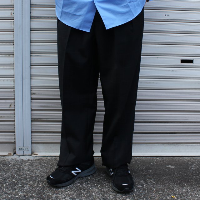 NEAT ニート WIDE PANTS(GIZA Moleskin) black - スラックス