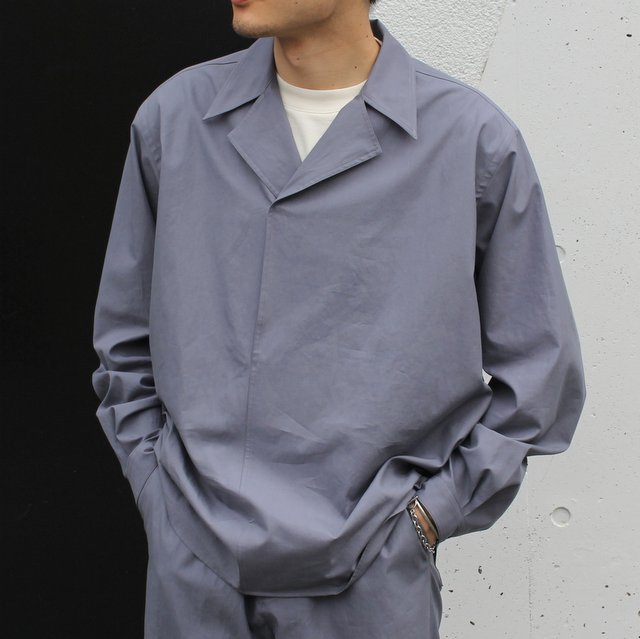 オーラリー 別注 WASHED FINX TWILL ハーフ スリーブ シャツ-