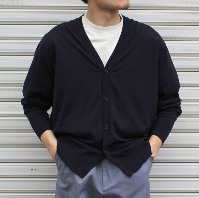 AURALEEオーラリー/ SUPER HIGH GAUGE COTTON KNIT CARDIGAN