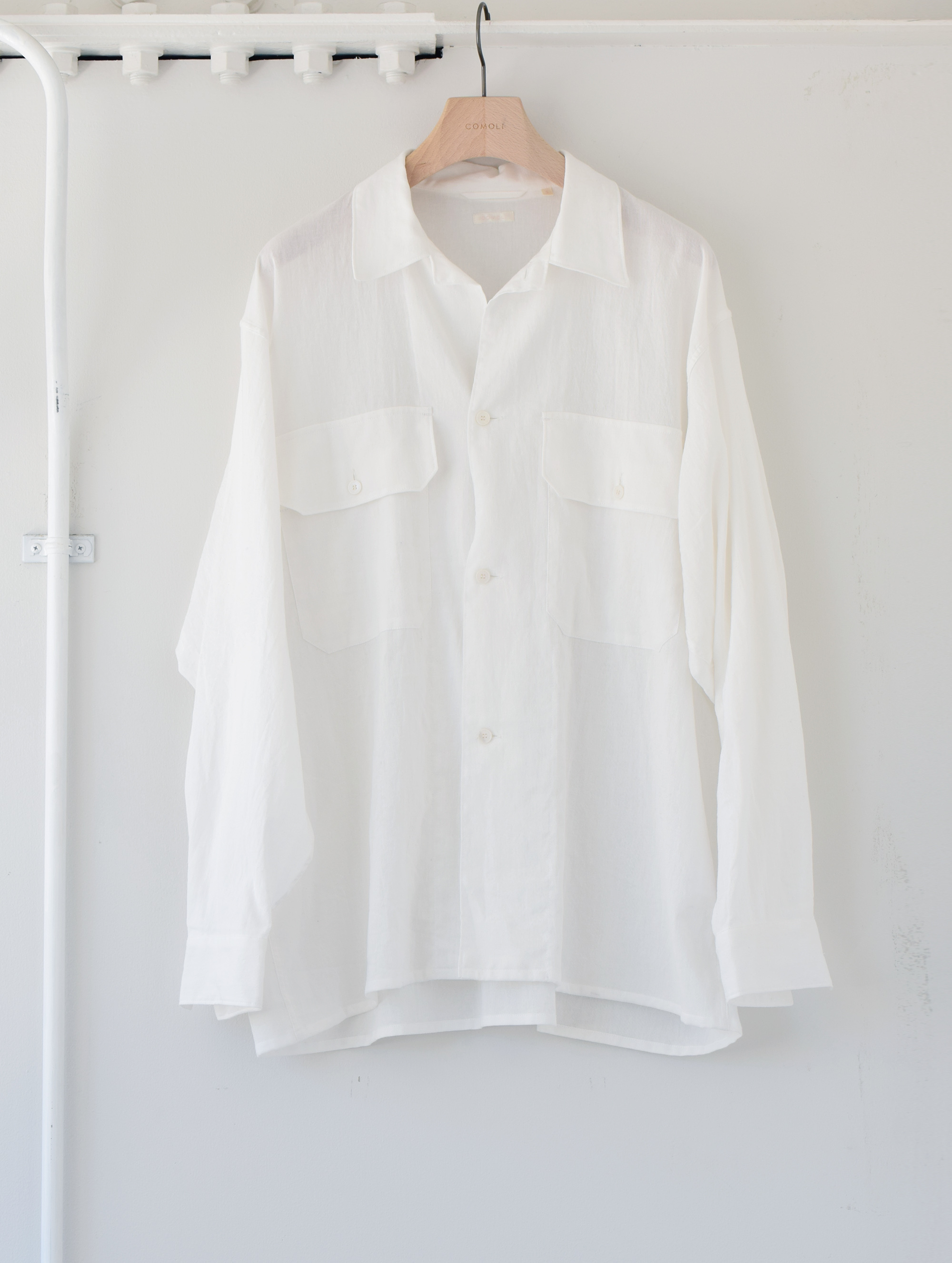 COMOLI (コモリ)/空紡オックス C.P.Oシャツ -WHITE- #V01-02016(1)