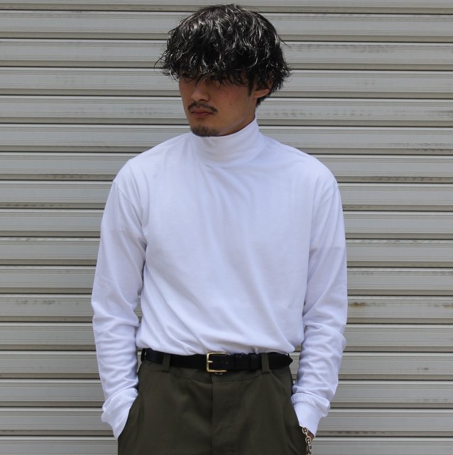 AURALEE(オーラリー)/ SEAMLESS HI NECK L/S TEE -WHITE- #A22AP03ST／acoustics Men's