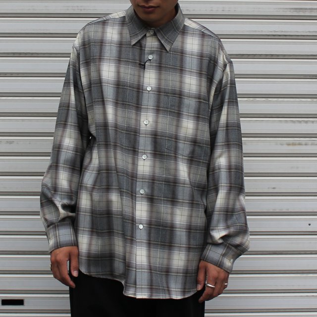 AURALEE SUPER LIGHT WOOL CHECK SHIRTS 3comoli - トップス