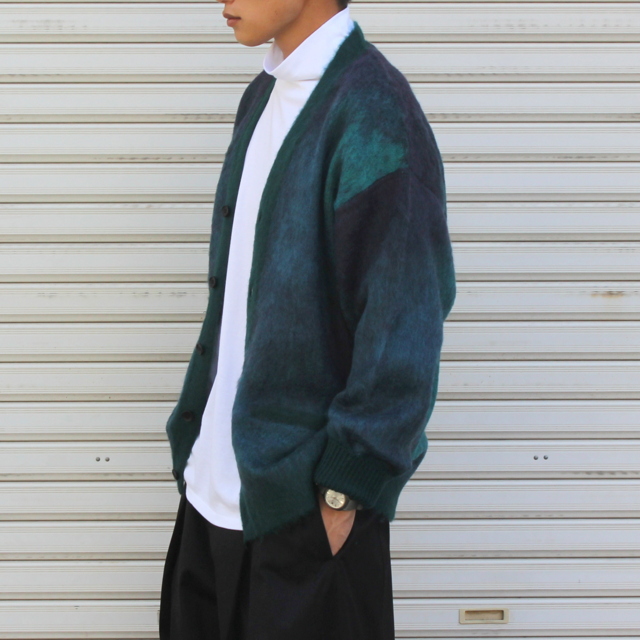 stein(シュタイン)/ GRADATION MOHAIR CARDIGAN -BLUE GREEN - #ST448／acoustics Men's