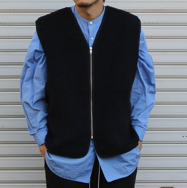 CAMIEL FORTGENS(J~G tH[gQX)/ FLEECE VEST -NAVY- #CF14050101(1)