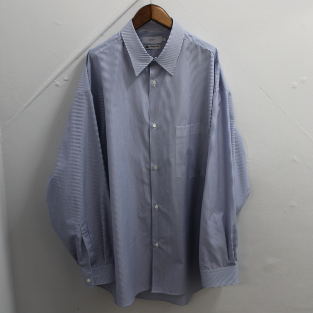 Graphpaper (Oty[p[)/ THOMAS MASON FOR GP OVERSIZED L/S REGULAR COLLAR SHIRT -BLUE STRIPE- #GM224-50021(1)