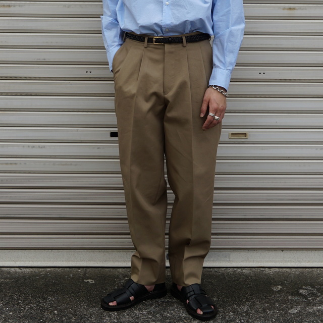 HEUGN(ユーゲン)/ GEORGE 2PLEATED TROUSERS -BEIGE- #TROUSER035／acoustics Men's