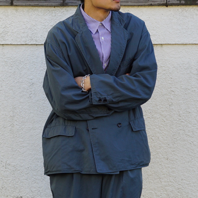 Graphpaper (グラフペーパー)/ Garment Dyed Twill Oversized Double Jacket -DARK  SLATE- #GM231-20137／acoustics Men's