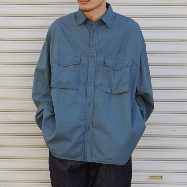Graphpaper (グラフペーパー)/ Garment Dyed Twill Fatigue Shirt -DARK SLATE- #GM231-50141(1)