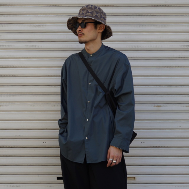 Graphpaper (グラフペーパー)/ Broad L/S Oversized Band Collar Shirt