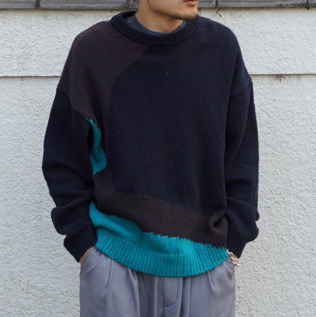 YOKE([N)/Intarsia Cotton Sweater #YK23SS0491S(1)