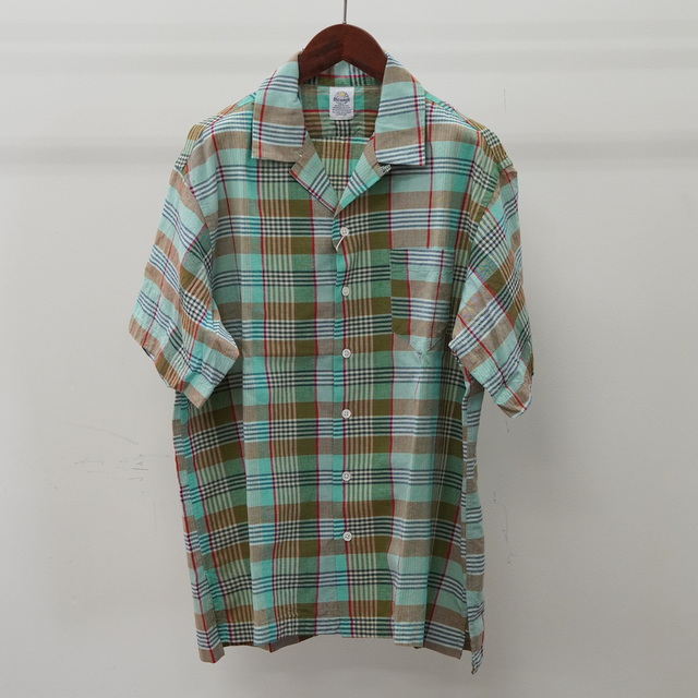D.C.WHITE (ディーシーホワイト) / マドラスチェックオープンカラーシャツ -GREEN- #D231665(1)