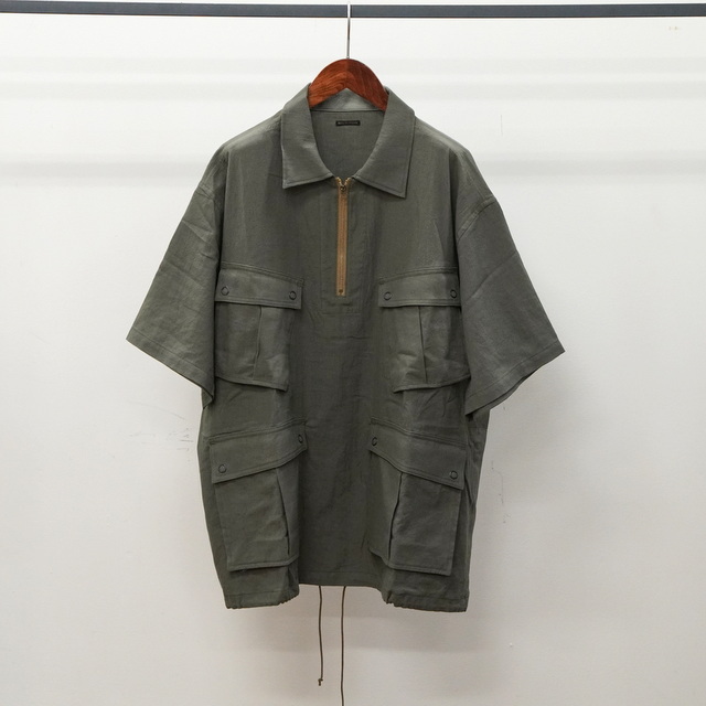 REDDISH BROWN(レディッシュブラウン)/ HALF ZIP FATIGUE SS SHIRT