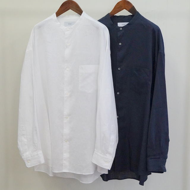 Graphpaper (グラフペーパー)/ Linen L/S Oversized Band Collar Shirt -2color- #GM232-50062B(1)