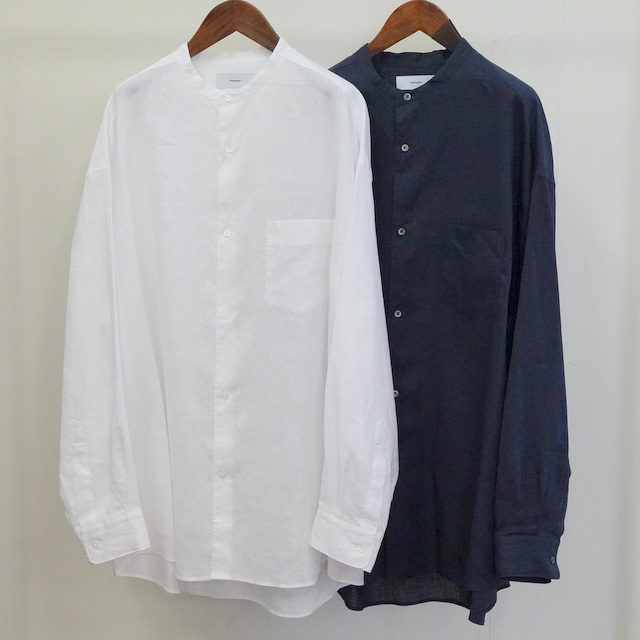 Graphpaper (グラフペーパー)/ Linen L/S Oversized Band Collar Shirt 