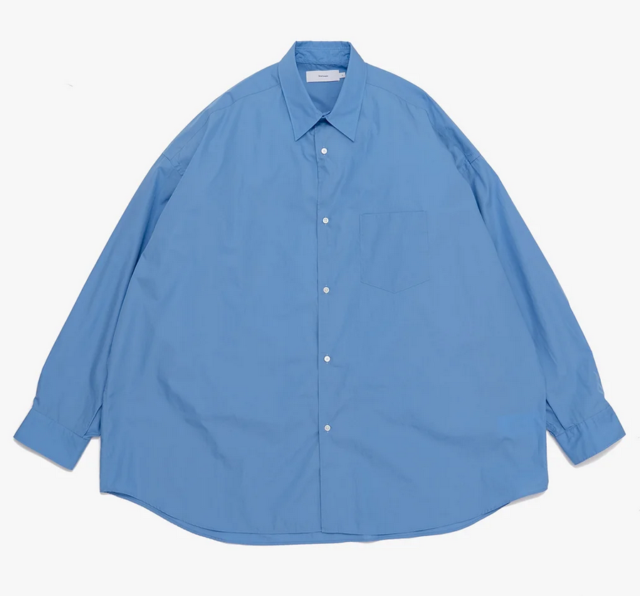 【23AW】Graphpaper (グラフペーパー)/ Broad L/S Oversized Regular Collar Shirts -C.GRAY&BLUE- #GM233-50001B(1)