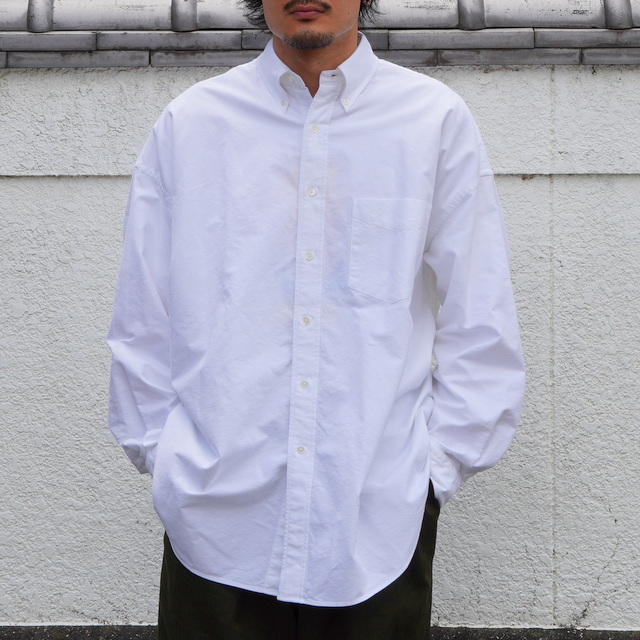 【23AW】Graphpaper (グラフペーパー)/ Oxford Oversized B.D Shirt -WHITE&GRAY- #GM233-50021B(1)