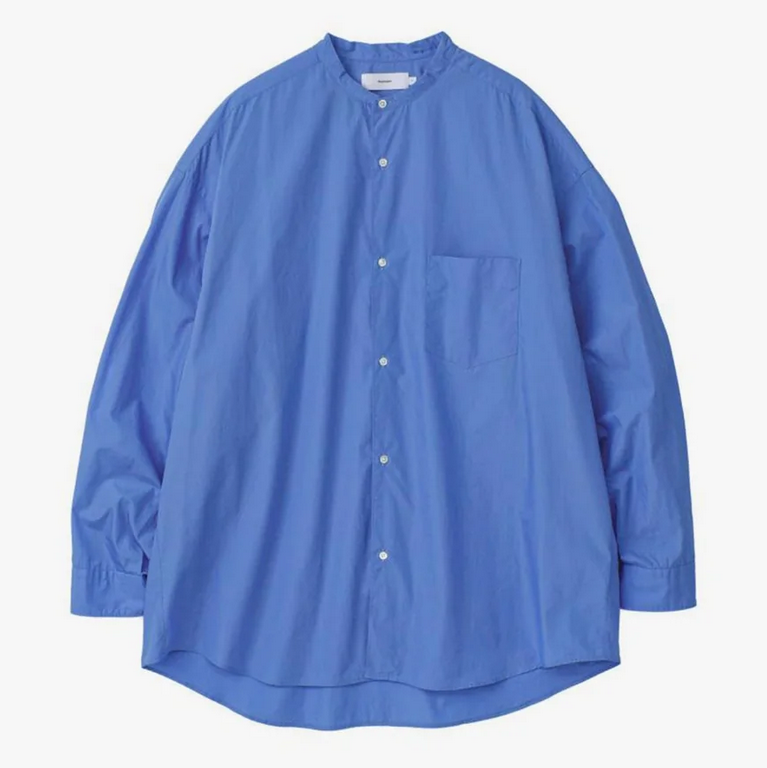 [24SS]Graphpaper (Oty[p[)/ Broad L/S Oversized Band Collar Shirts -BLUE- #GM241-50002B(1)