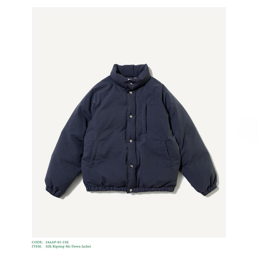 (24aw) A.PRESSE(A vbZ)/ Silk Ripstop Ski Down Jacket -D.NAVY- #24AAP-01-15K(1)