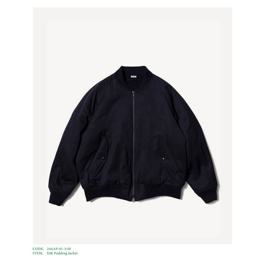 (24aw) A.PRESSE(A vbZ)/ Silk Padding Jacket -D.NAVY- #24AAP-01-31H(1)