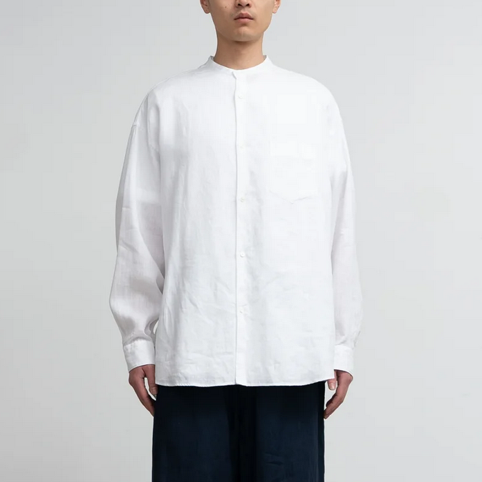 [24SS]Graphpaper (Oty[p[)/ Linen L/S Oversized Band Collar Shirts -3color- #GM242-50031B(1)