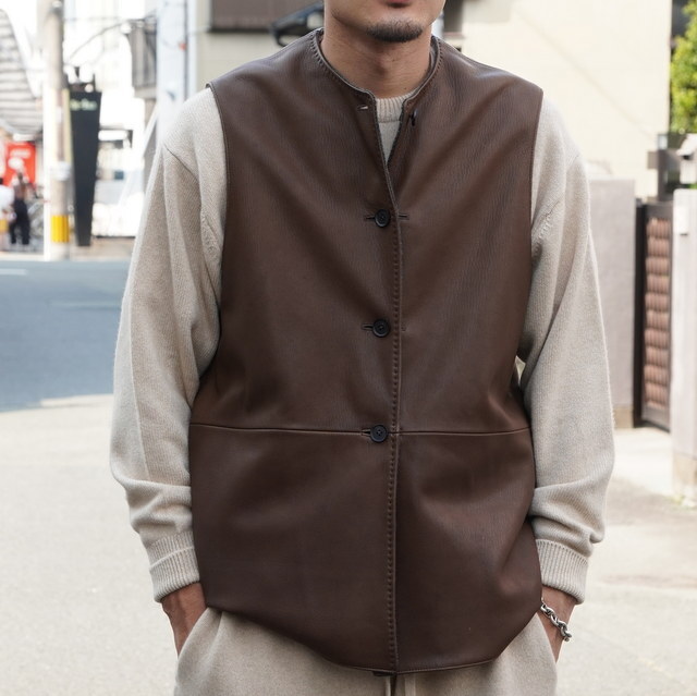 24aw】MAATEE&SONS(マーティーアンドサンズ)/ 鹿 BRITISH ARMY VEST 裏カシミヤ -C/93 GRAISHKHAKI-  #MT4303-0914B／acoustics Men's