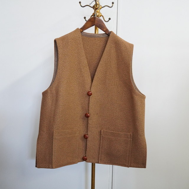 y24AWzHERILL(w)/ Cashmere linenmat Chimayo vest -Brown- #24-011-HL-8090-30(1)