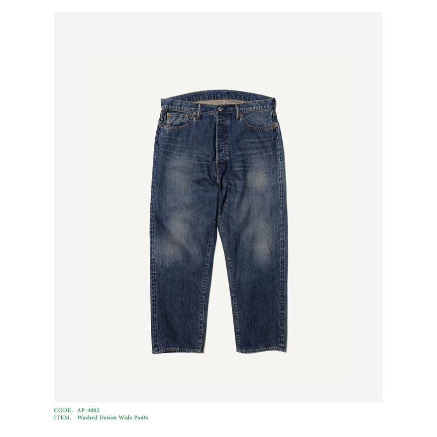 [24AW] A.PRESSE(A vbZ)/ Washed Denim Wide Pants -INDIGO- #AP-4002(1)