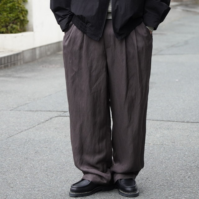 [25SS]ssstein(V^C)/ VIS/LI TWILL WIDE EASY TROUSERS -KHAKI,BLACK- #ST1156(1)