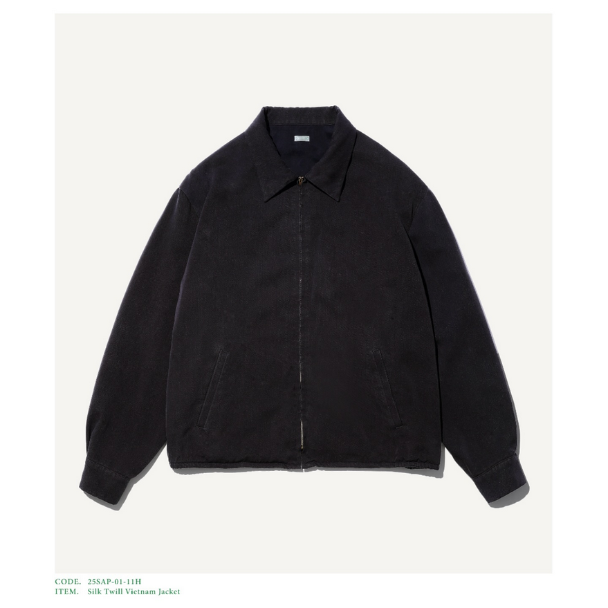 [25SS] A.PRESSE(A vbZ)/ Silk Twill Vietnam Jacket -BLACK- #25SAP-01-11H(1)