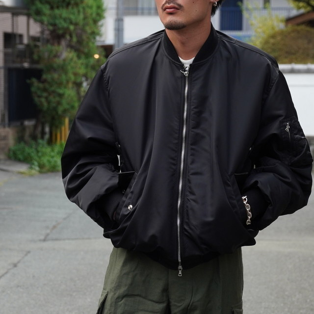 [24AW]ssstein(V^C) / OVERSIZED FLIGHT JACKET -BLACK- #ST925(1)