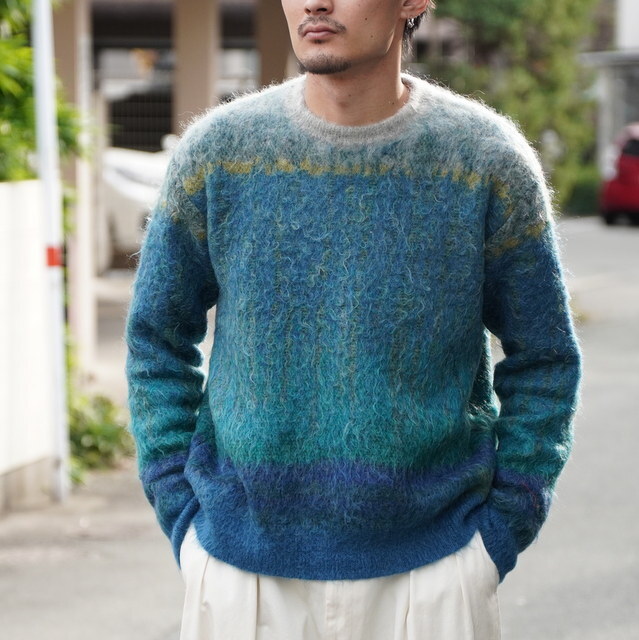  [25SS] YOKE([N)/ TREE JACQUARD MOHAIR SWEATER -GREEN- #YK25SS0959S(1)