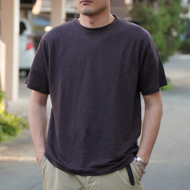 y25SSzBATONER(ogi\) / NORMANDY LINEN T-SHIRT -GRAY- #BN-25SM-066(1)