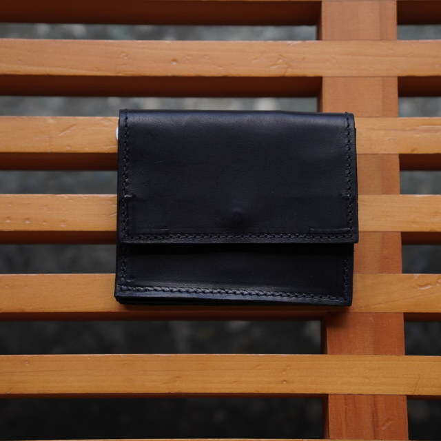 GUIDI(OCfB) / PRESSED KANGAROO DOUBLE WALLET -BLACK- (1)