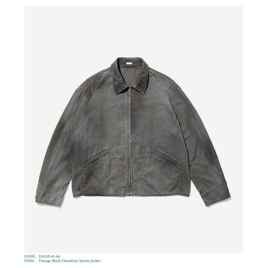 [25AW] A.PRESSE(A vbZ)/ Vintage Black Chambray Sports Jacket -BLACK- #25AAP-01-46(1)