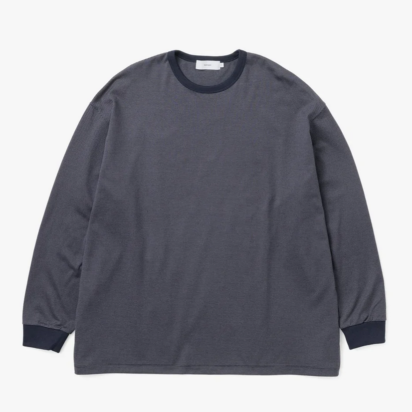 y25AWzGraphpaper (Oty[p[)/ Narrow Border L/S Tee -NAVY~GRY- #GU253-70121B(1)