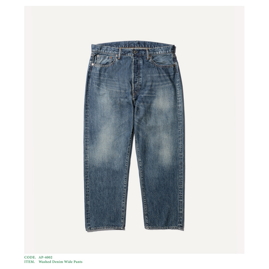 25AW】A.PRESSE(ア プレッセ)/ Washed Denim Wide Pants -INDIGO