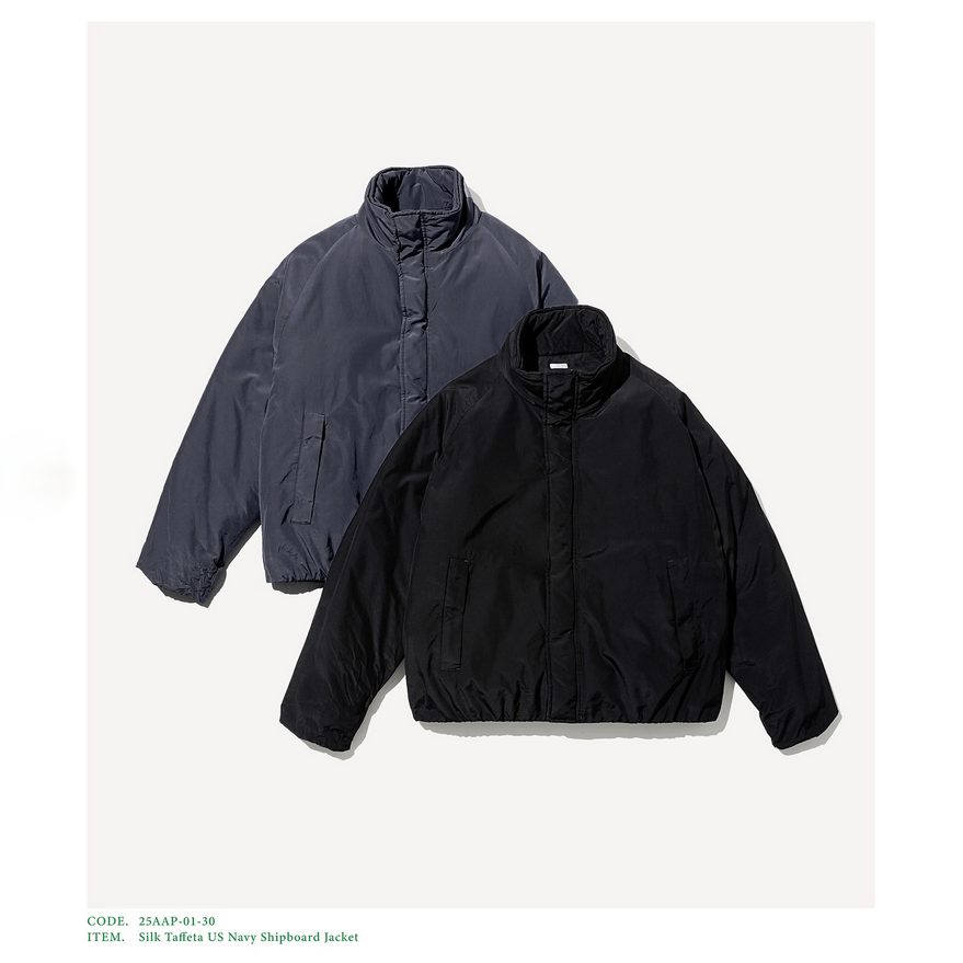 y25AWz A.PRESSE(A vbZ)/ Silk Taffeta US Navy Shipboard Jacket -BLACK- #25AAP-01-30(1)
