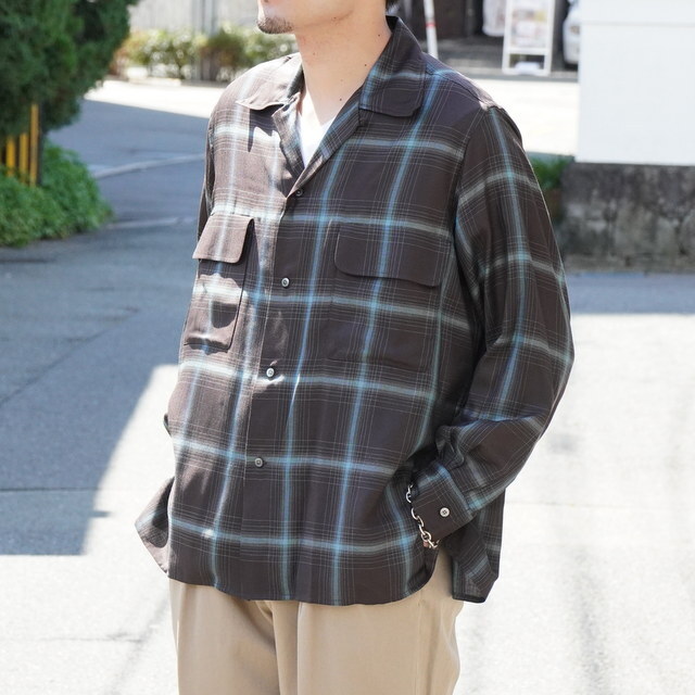 y25AWz YOKE([N)/ OMBRE PLAID WPOCKET SHIRT -BROWN- #YK25FW01077SH(1)
