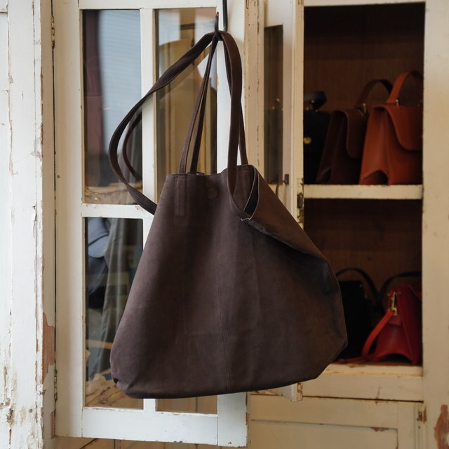 y25AWzMorphee(tF) / 3WAY LARGE TOTE (OIL SUEDE) -DARK CHOCO- #L-ODC(1)